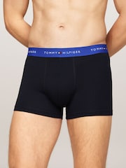 Tommy Hilfiger Blue Signature Essential Waistband Trunks 3 Pack - Image 6 of 7