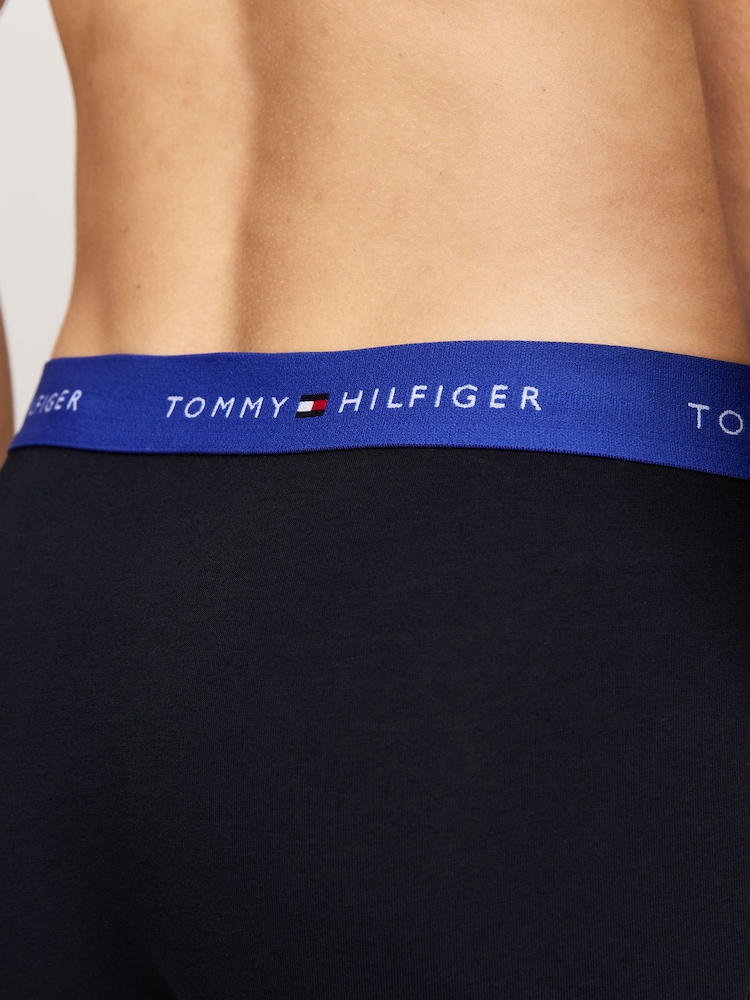 Tommy Hilfiger Blue Signature Essential Waistband Trunks 3 Pack - Image 7 of 7