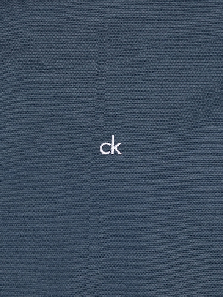 Calvin Klein Blue Slim Fit Poplin Stretch Shirt - Image 4 of 4