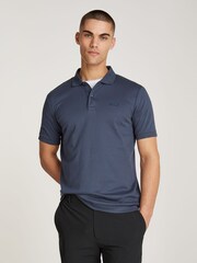 Calvin Klein Blue Slim Fit Liquid Touch Polo Shirt - Image 1 of 4