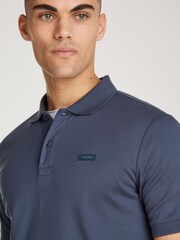 Calvin Klein Blue Slim Fit Liquid Touch Polo Shirt - Image 3 of 4