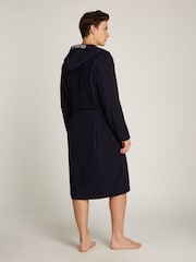 Tommy Hilfiger blauer Bademantel mit Kapuze - Bild 3 von 4