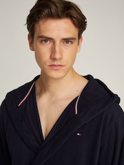 Tommy Hilfiger blauer Bademantel mit Kapuze - Bild 4 von 4