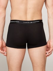 Tommy Hilfiger Black Signature Essential Waistband Trunks 3 Pack - Image 3 of 6