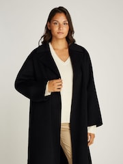 Calvin Klein Black Wool Long Wrap Coat - Image 2 of 5