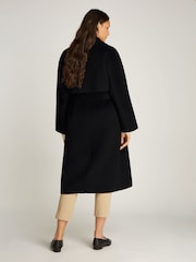 Calvin Klein Black Wool Long Wrap Coat - Image 3 of 5