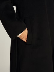 Calvin Klein Black Wool Long Wrap Coat - Image 4 of 5