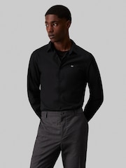 Calvin Klein Black Slim Fit Poplin Stretch Shirt - Image 1 of 5