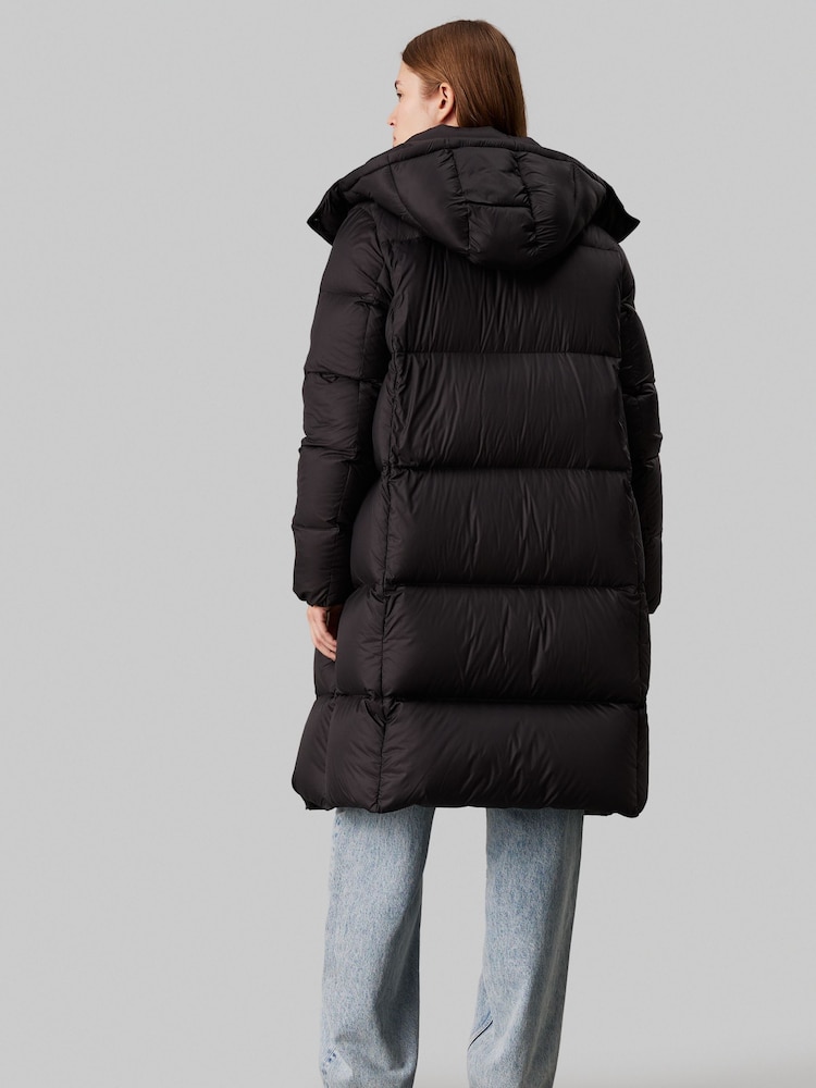 Calvin Klein Black Down Long Puffer Jacket - Image 2 of 4