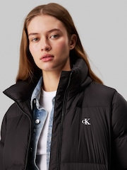 Calvin Klein Black Down Long Puffer Jacket - Image 3 of 4