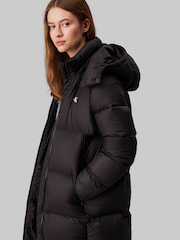 Calvin Klein Black Down Long Puffer Jacket - Image 4 of 4