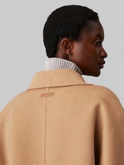 Calvin Klein Brown Wool Long Wrap Coat - Image 3 of 5