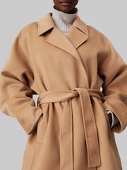 Calvin Klein Brown Wool Long Wrap Coat - Image 4 of 5