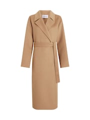 Calvin Klein Brown Wool Long Wrap Coat - Image 5 of 5