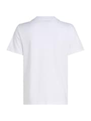 Calvin Klein White 100% Cotton Monologo Jersey Short Sleeved T-Shirt - Image 6 of 6