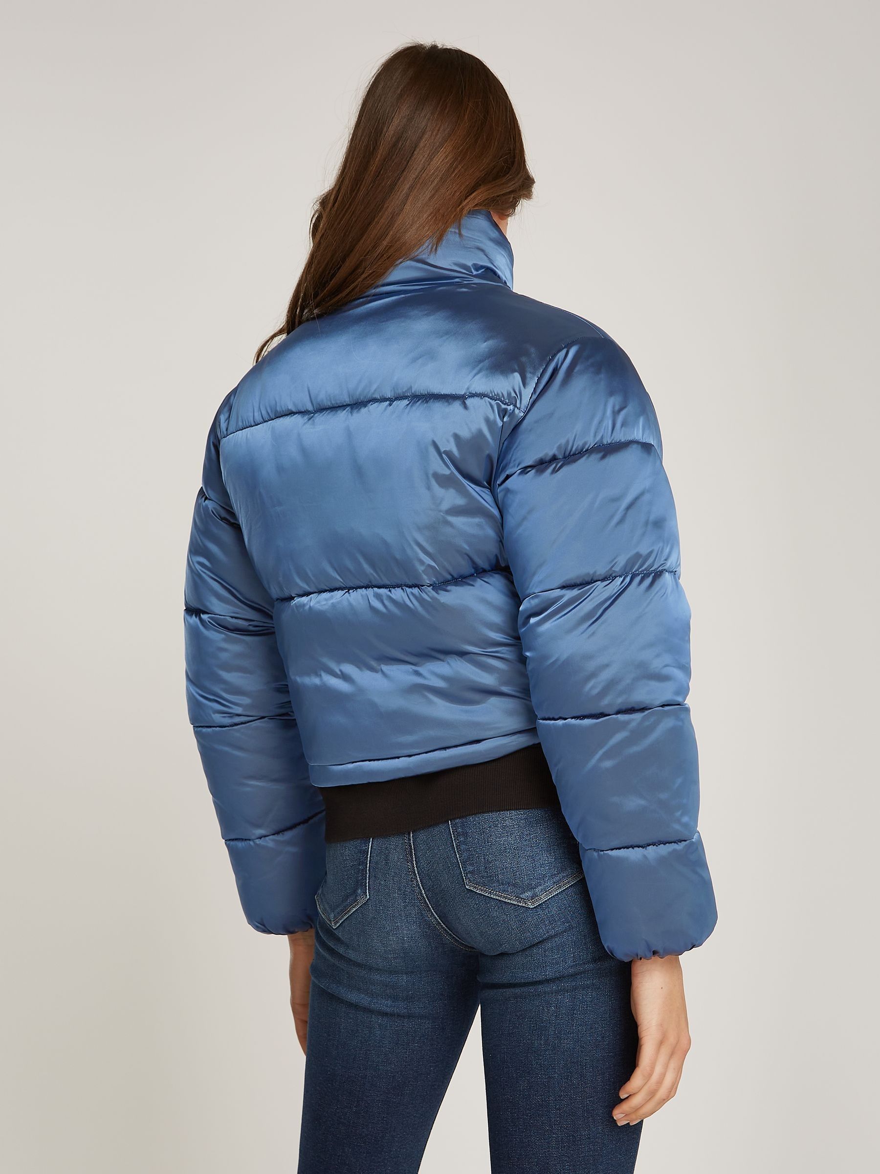 Shiny cropped bubble jacket deals