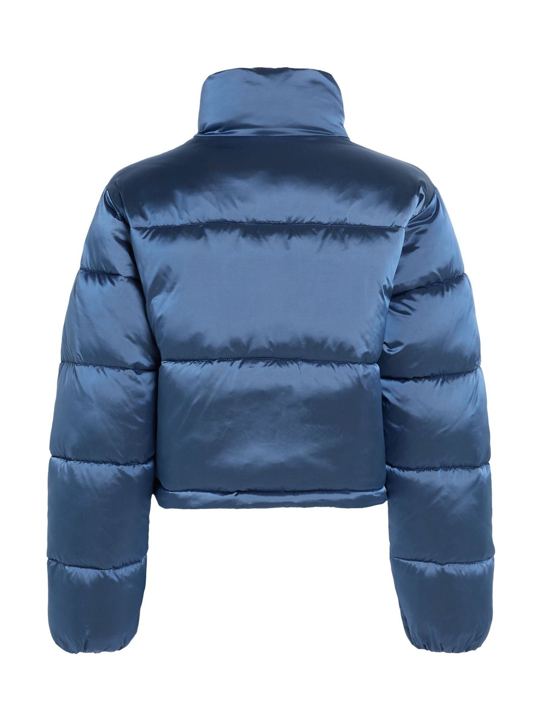 Buy Calvin Klein Blue Shiny Cropped Puffer Jacket from Next USA