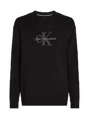 Calvin Klein Black Chenille Monologo Jumper - Image 5 of 6