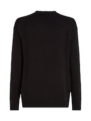 Calvin Klein Black Chenille Monologo Jumper - Image 6 of 6