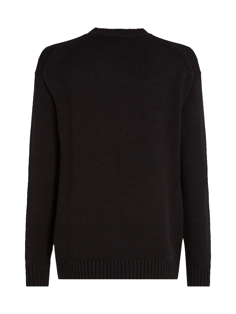 Calvin Klein Black Chenille Monologo Jumper - Image 6 of 6