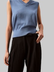 Calvin Klein Black Soft Crepe Pleated Trousers - Image 3 of 5