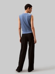 Calvin Klein Black Soft Crepe Pleated Trousers - Image 4 of 5