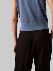 Calvin Klein Black Soft Crepe Pleated Trousers - Image 5 of 5