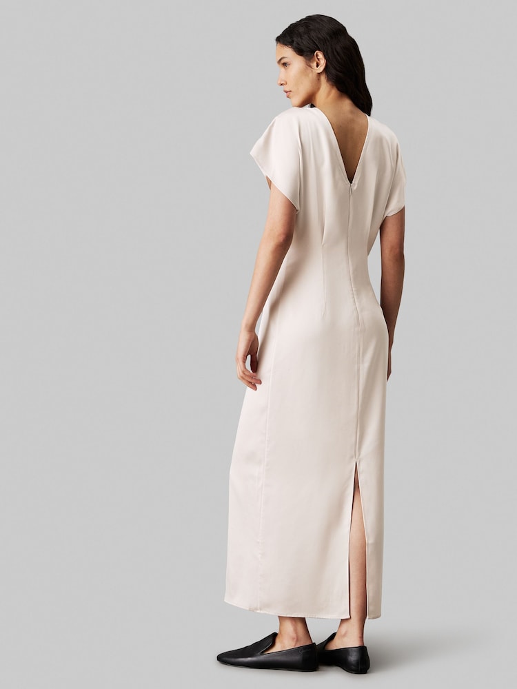 Calvin Klein Knöchelkleid aus strukturiertem Satin - Bild 2 von 4
