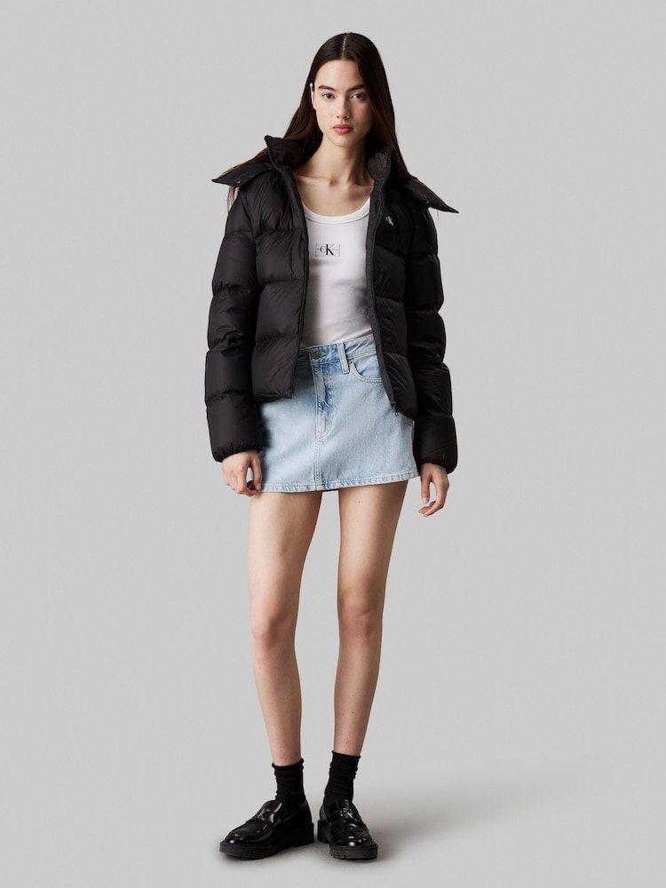 Calvin Klein Black Down Short Puffer Jacket - Image 2 of 4