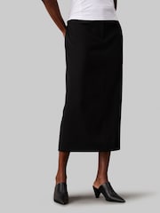 Calvin Klein Black Soft Crepe Midi Pencil Skirt - Image 1 of 5