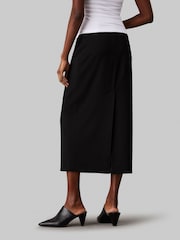 Calvin Klein Black Soft Crepe Midi Pencil Skirt - Image 2 of 5