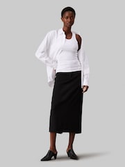 Calvin Klein Black Soft Crepe Midi Pencil Skirt - Image 3 of 5