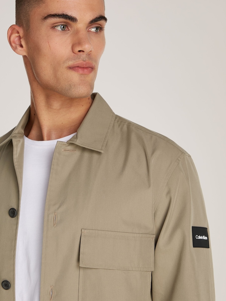 Calvin Klein Natural Button Down Overshirt - Image 2 of 6