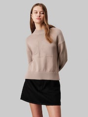 Natural - Jersey holgado con diseño intarsia de Calvin Klein - Imagen 1 de 4