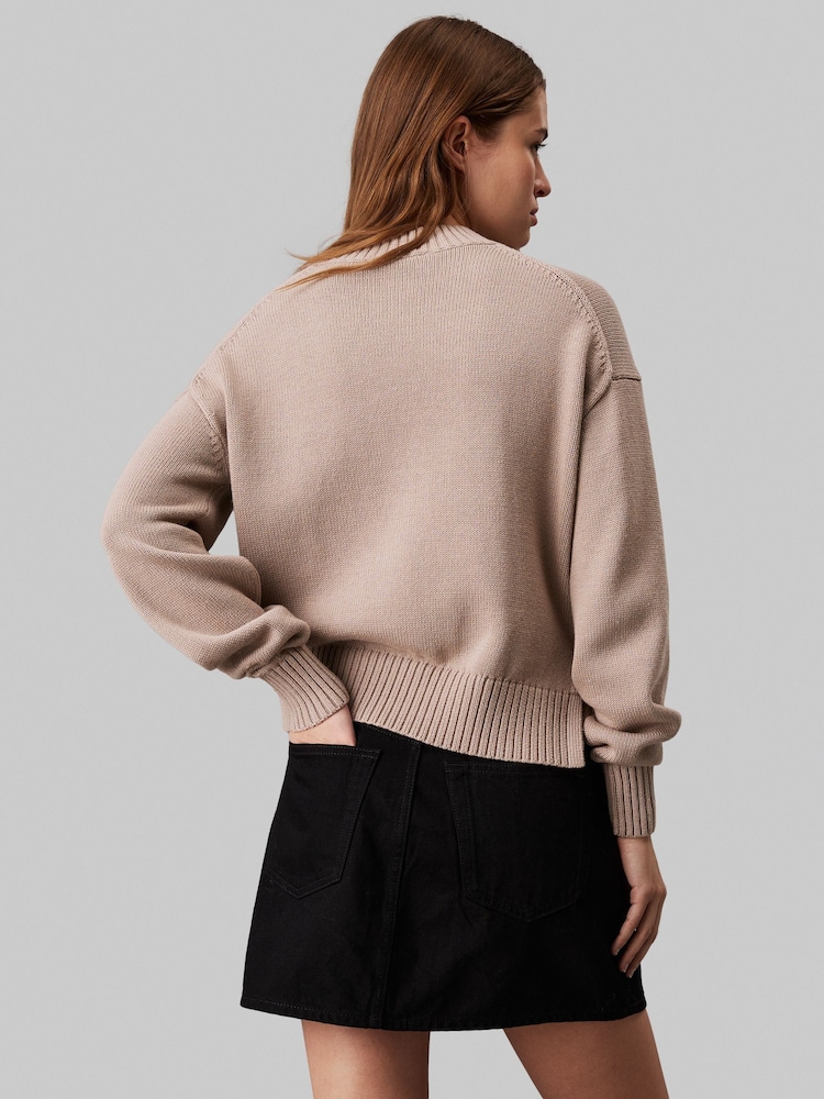 Natural - Jersey holgado con diseño intarsia de Calvin Klein - Imagen 2 de 4