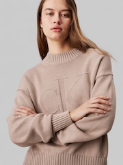 Natural - Jersey holgado con diseño intarsia de Calvin Klein - Imagen 4 de 4