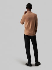 Calvin Klein Brown Merino Quarter Zip Jumper - Image 2 of 5