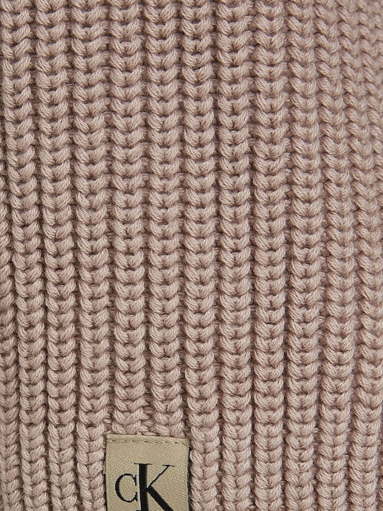 Calvin Klein Natural Woven Label Roll Neck Jumper - Image 6 of 6 Calvin Klein Natural Woven Label Roll Neck Jumper - Image 6 of 6