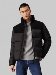 Calvin Klein Black Sherpa Puffer Jacket - Image 1 of 4