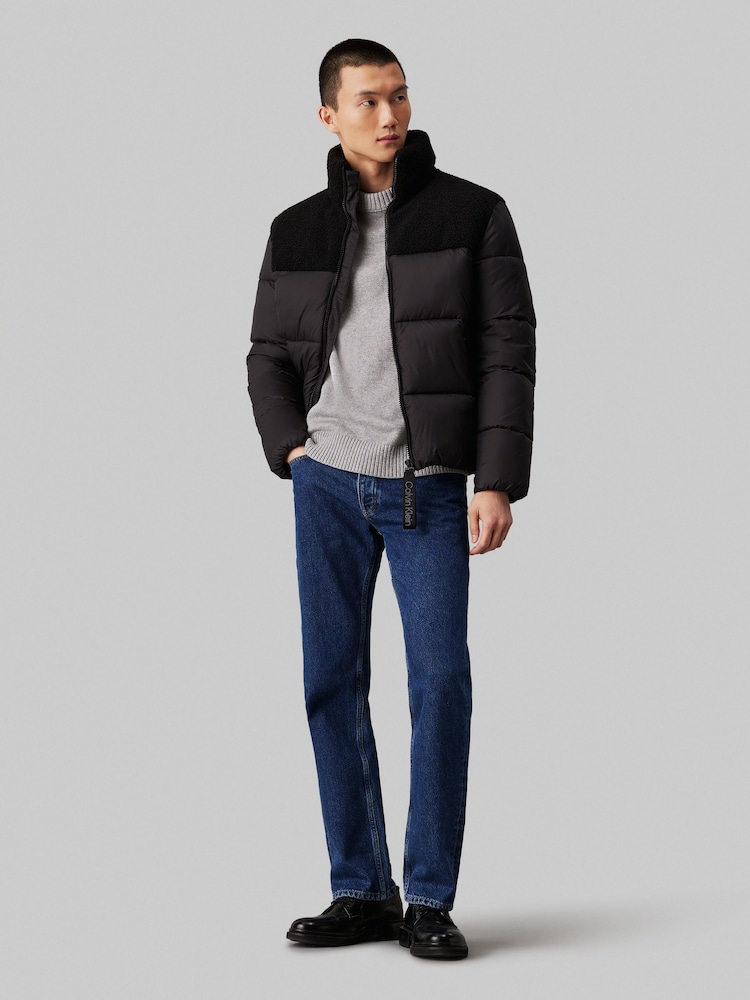 Calvin Klein Black Sherpa Puffer Jacket - Image 2 of 4