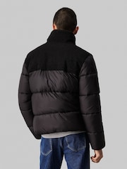 Calvin Klein Black Sherpa Puffer Jacket - Image 3 of 4