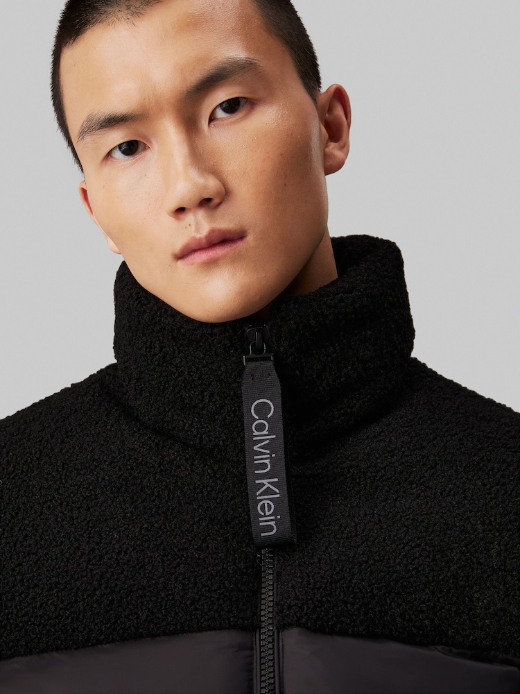 Calvin Klein Black Sherpa Puffer Jacket - Image 4 of 4