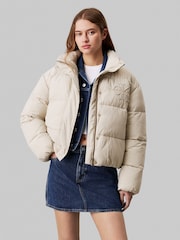 Calvin Klein Natural Chenille Monologo Puffer Jacket - Image 1 of 4