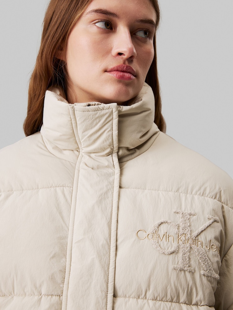 Calvin Klein Natural Chenille Monologo Puffer Jacket - Image 4 of 4