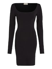 Calvin Klein Black Sculpted Long-Sleeved Sweater Dress - Image 3 of 5