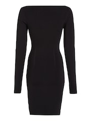 Calvin Klein Black Sculpted Long-Sleeved Sweater Dress - Image 4 of 5