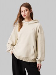 Calvin Klein Natural Woven Label Peached Hoodie - Image 1 of 4