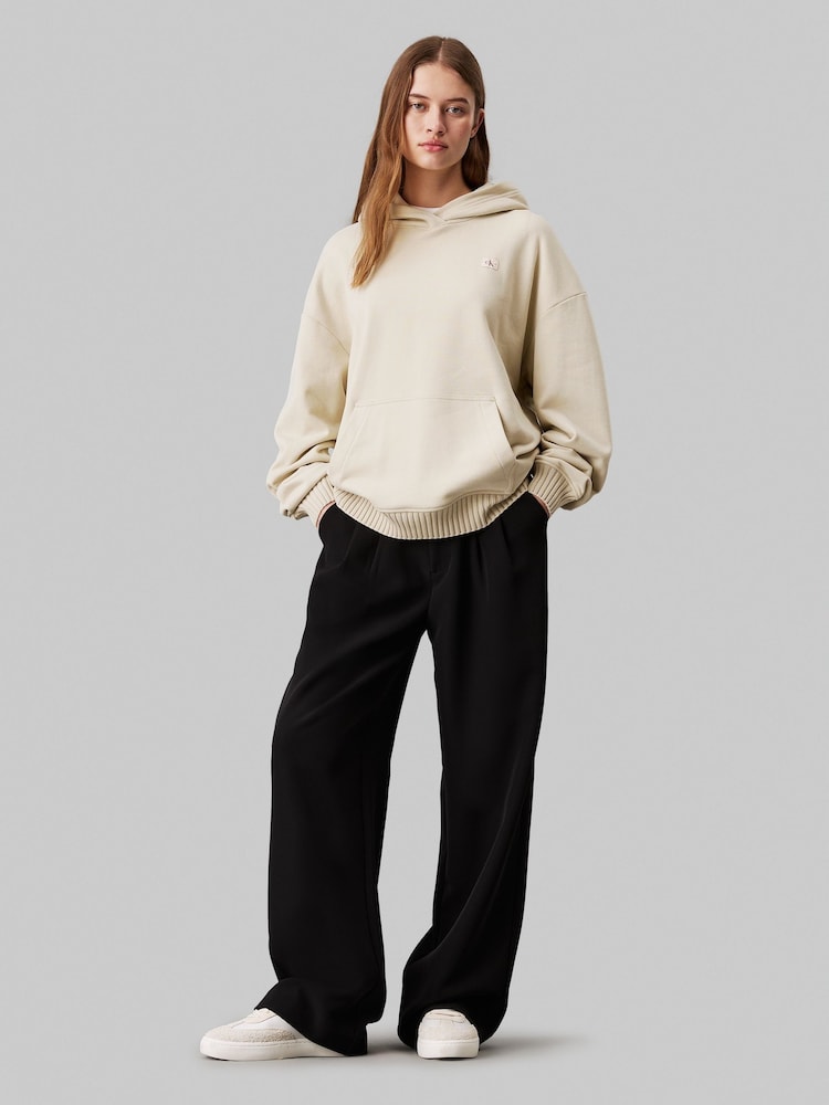 Calvin Klein Natural Woven Label Peached Hoodie - Image 2 of 4