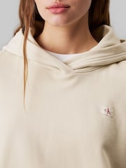 Calvin Klein Natural Woven Label Peached Hoodie - Image 4 of 4