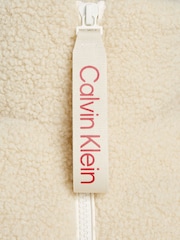 Calvin Klein White Sherpa Puffer Jacket - Image 6 of 6